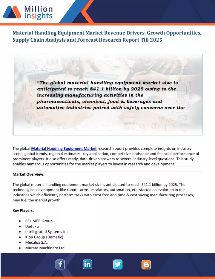 material handling equipment market revenue