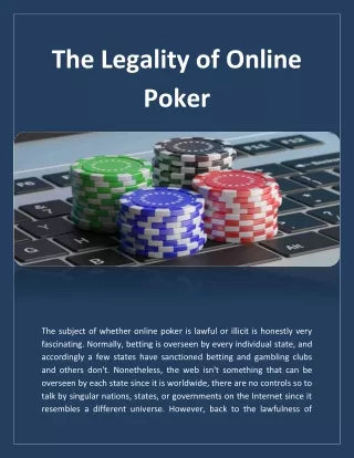 the legality of online poker