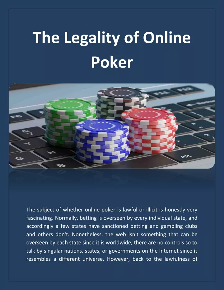 the legality of online poker
