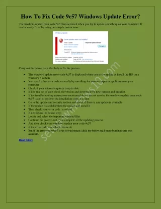 how to fix code 9c57 windows update error