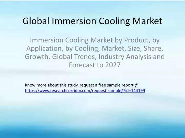 global immersion cooling market
