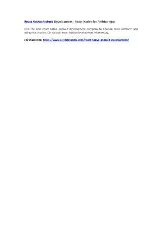 react native android development react native