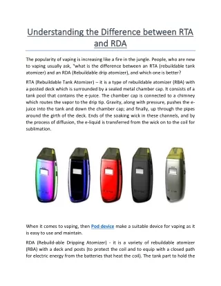 Understanding the Difference between RTA and RDA