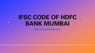 ifsc code of hdfc bank mumbai