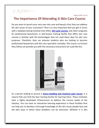 The Importance Of Attending A Skin Care Course