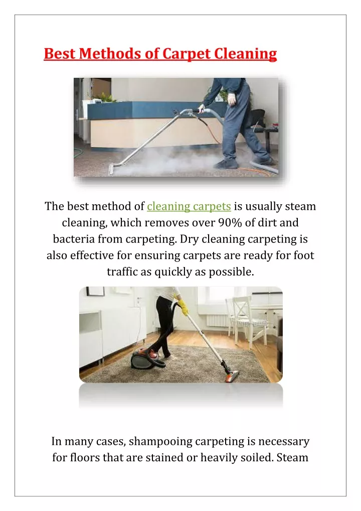 best methods of carpet cleaning
