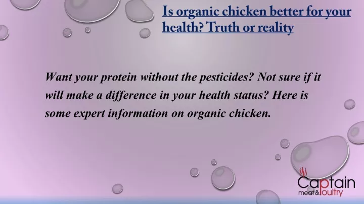 is organic chicken better for your health truth