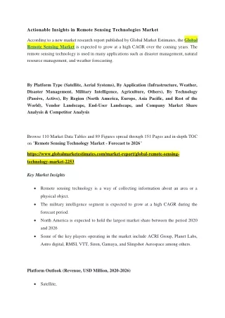 actionable insights in remote sensing