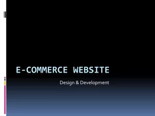 E-commerce website Design & development