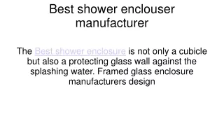 Best Shower enclouser manufacturer