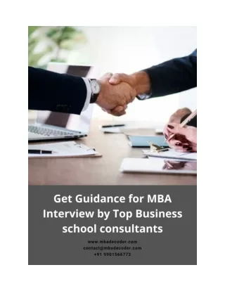 Interview preparation for MBA (Business School) Admission