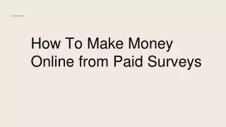 how to make money online from paid surveys