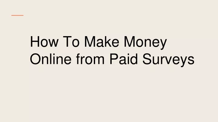 how to make money online from paid surveys