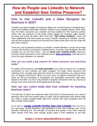 how do people use linkedin to network