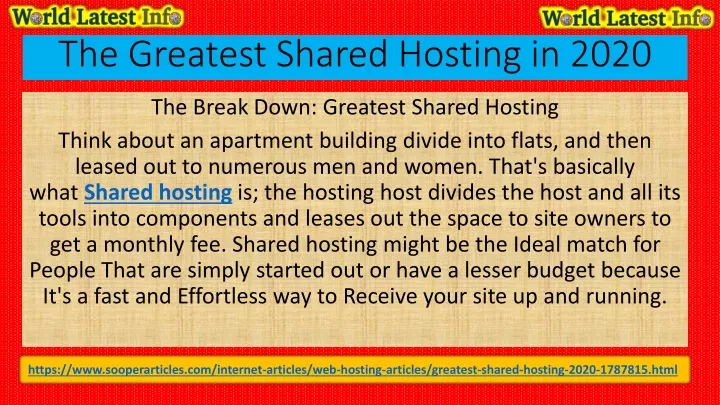 the greatest shared hosting in 2020