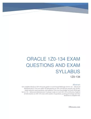 oracle 1z0 134 exam questions and exam