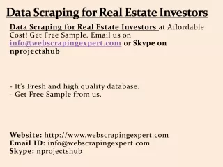 data scraping for real estate investors
