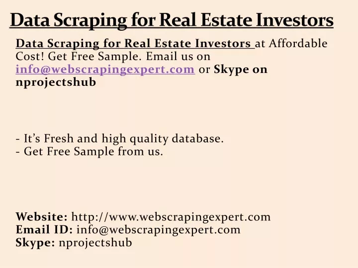 data scraping for real estate investors