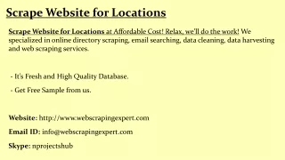scrape website for locations
