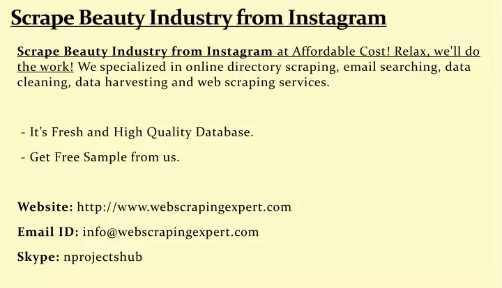 scrape beauty industry from instagram