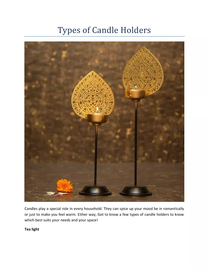 types of candle holders