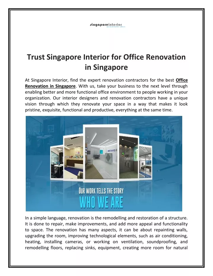 trust singapore interior for office renovation