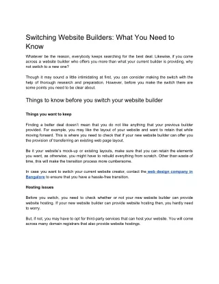 Switching Website Builders: What You Need to Know
