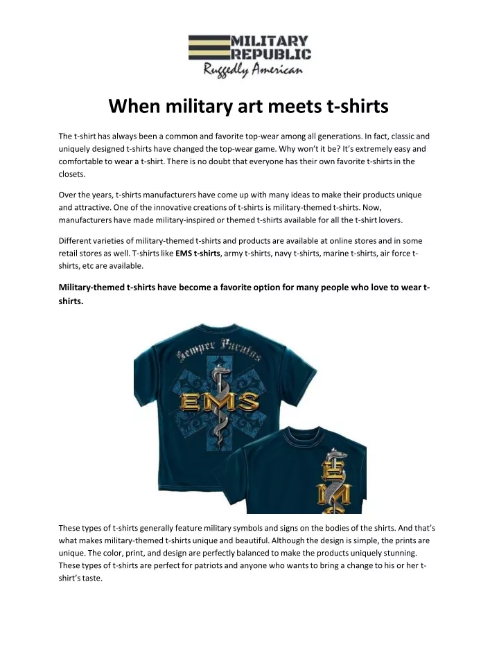 when military art meets t shirts