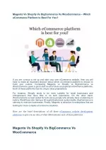 Magento Vs Shopify Vs BigCommerce Vs WooCommerce - Which eCommerce Platform Is Best For You? - CSSChopper - slide 1