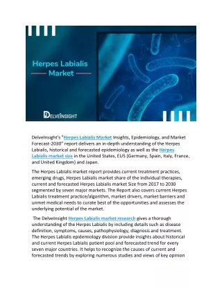 delveinsight s herpes labialis market insights