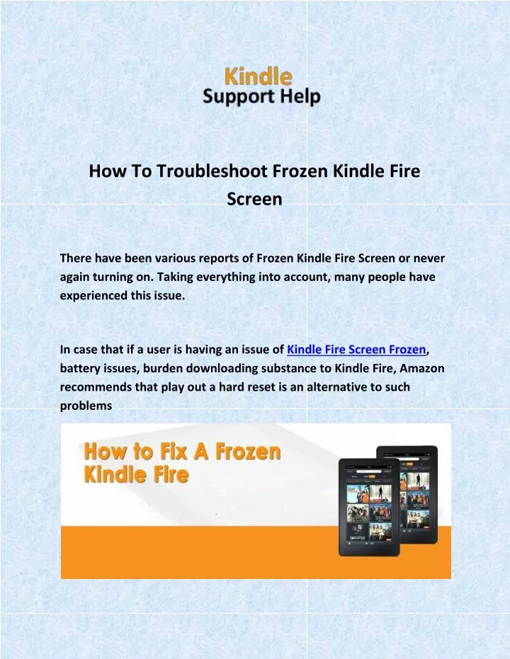 how to troubleshoot frozen kindle fire screen