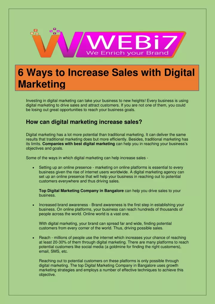 6 ways to increase sales with digital marketing