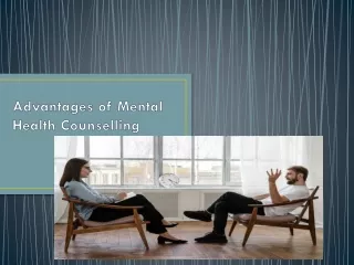 Advantages of Mental Health Counselling