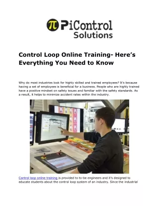 Control Loop Online Training- Here’s Everything You Need to Know