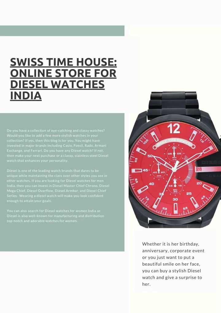swiss time house online store for diesel watches
