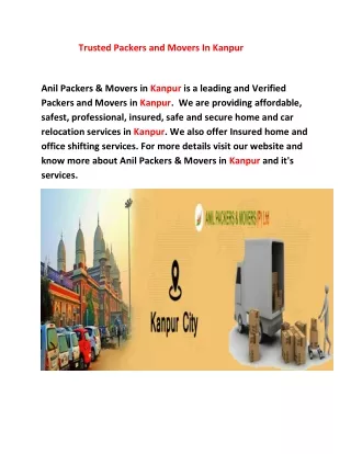 Assured Packers and Movers In Kanpur