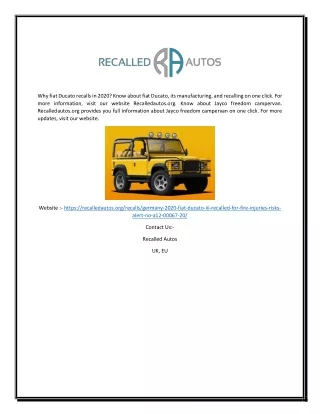 Fiat Ducato Recalls 2020 | Recalledautos.org
