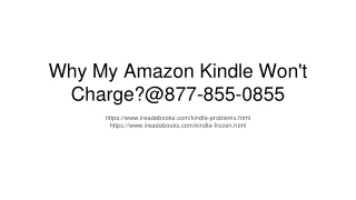 Why My Amazon Kindle Won't Charge? 877-855-0855