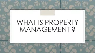 what is property management