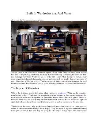 built in wardrobes that add value