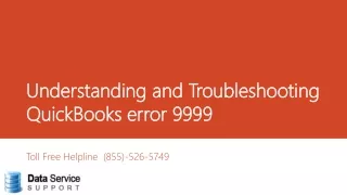 Unable Fix QuickBooks error 9999? Do This!