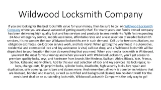 Wildwood Locksmith Company