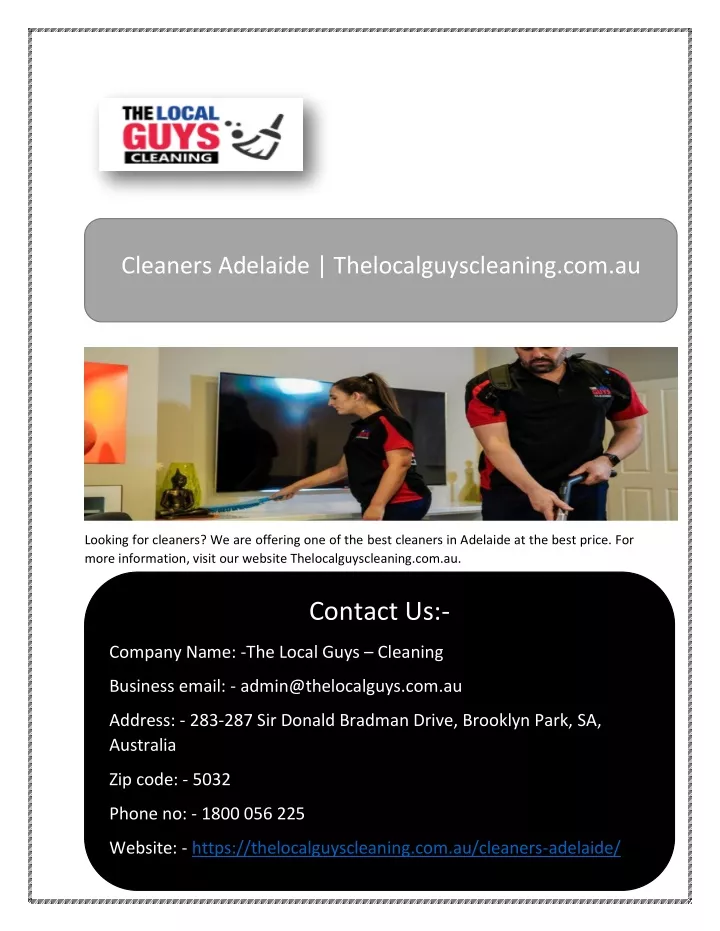 cleaners adelaide thelocalguyscleaning com au