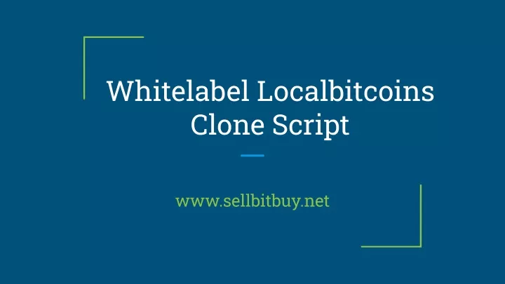 whitelabel localbitcoins clone script