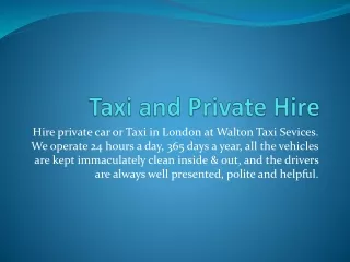Taxi and Private Hire