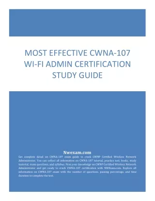 most effective cwna 107 wi fi admin certification