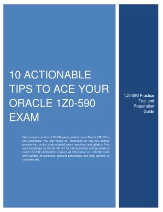 [USEFUL] 10 Actionable Tips to Ace Your Oracle 1Z0-590 Exam