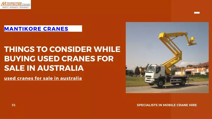things to consider while buying used cranes