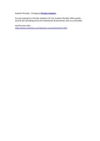 anaheim plumber emergency plumber anaheim