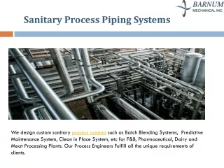sanitary process piping systems